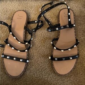 a new day Black Studded Sandals
